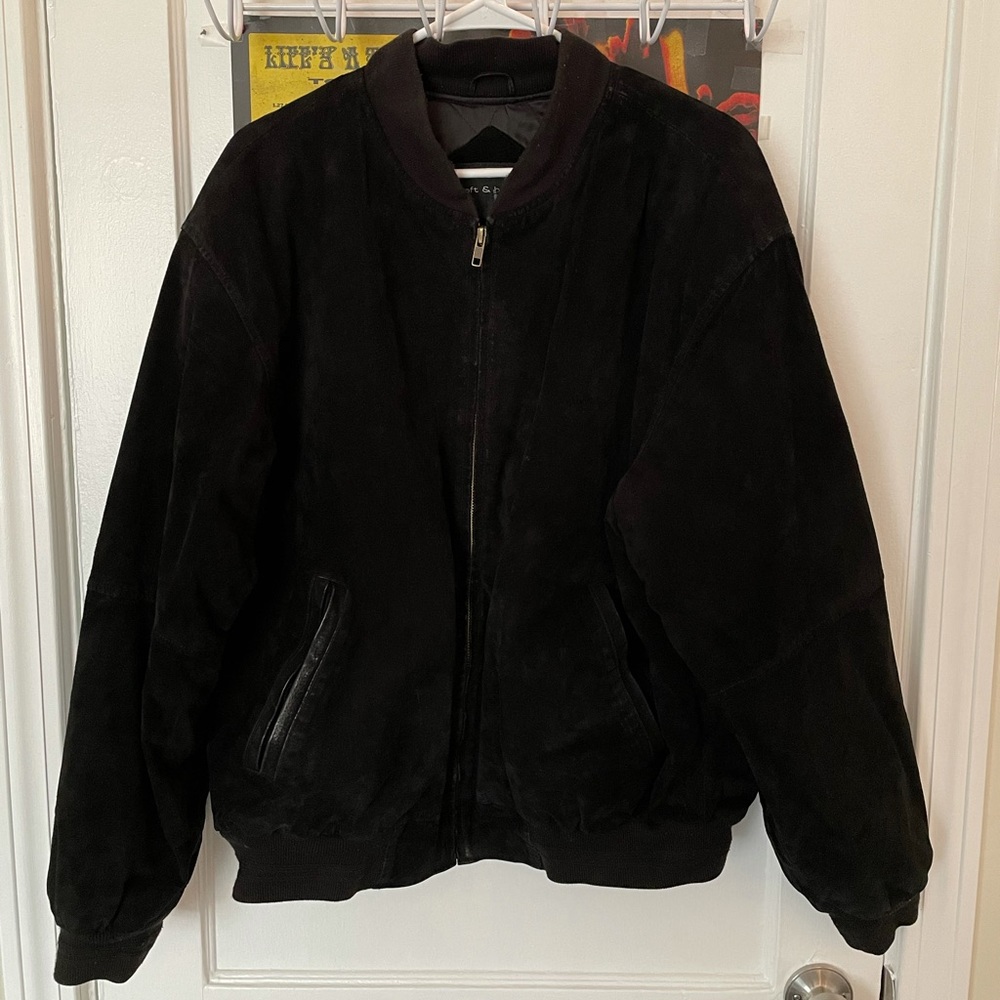 Suede black heavy duty coat